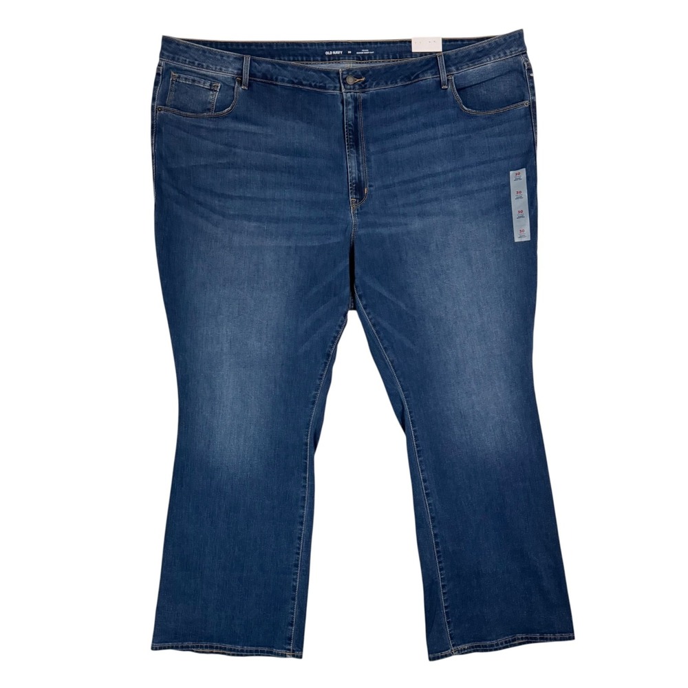 NEW Old Navy Mid Rise Kicker Bootcut Jeans Plus Size 30 Stretch Denim NWT